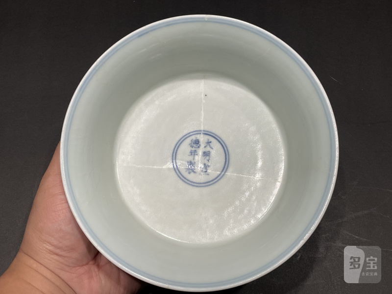 明宣德 青花矾红龙纹盖碗 - 图11